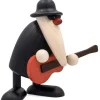 Köhler, Père Noël en bois Père Noël En Bois|Figurine Musicien Jazz, Guitariste Avec Guitare Rouge