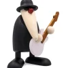Köhler, Père Noël en bois Père Noël En Bois|Figurine Musicien Jazz, Guitariste Avec Guitare Blanche