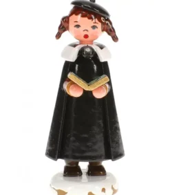 Hubrig, figurines pour enfant Village De Noël Miniature|Fillette Chanteuse Avec Livre De Chants- Village De Noël Miniature