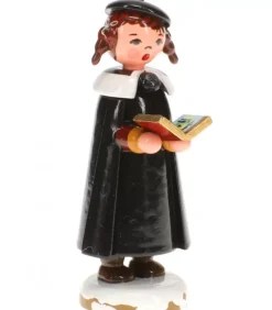 Hubrig, figurines pour enfant Village De Noël Miniature|Fillette Chanteuse Avec Livre De Chants- Village De Noël Miniature