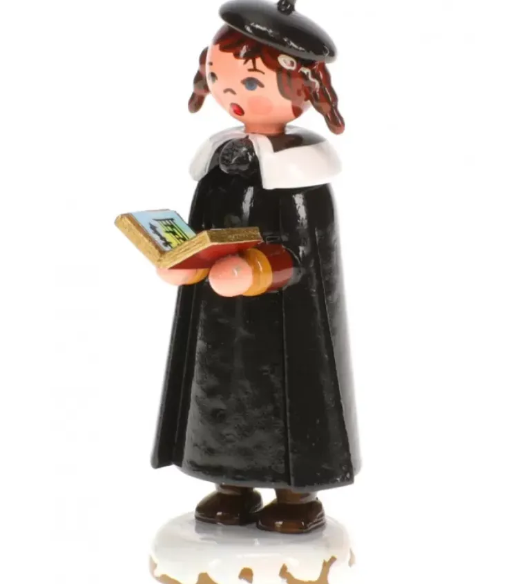 Hubrig, figurines pour enfant Village De Noël Miniature|Fillette Chanteuse Avec Livre De Chants- Village De Noël Miniature