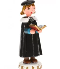 Hubrig, figurines pour enfant Village De Noël Miniature|Fillette Chanteuse Avec Livre De Chorale De Noël - Village De Noël Miniature