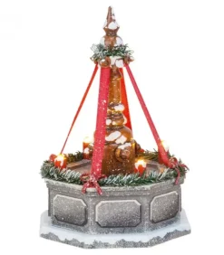 Hubrig, figurines pour enfant Village De Noël Miniature|Fontaine De Village Miniature Avec Elairage