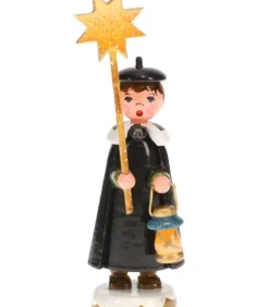 Hubrig, figurines pour enfant Village De Noël Miniature|Garcon Chanteur Avec Etoile - Village De Noël Miniature