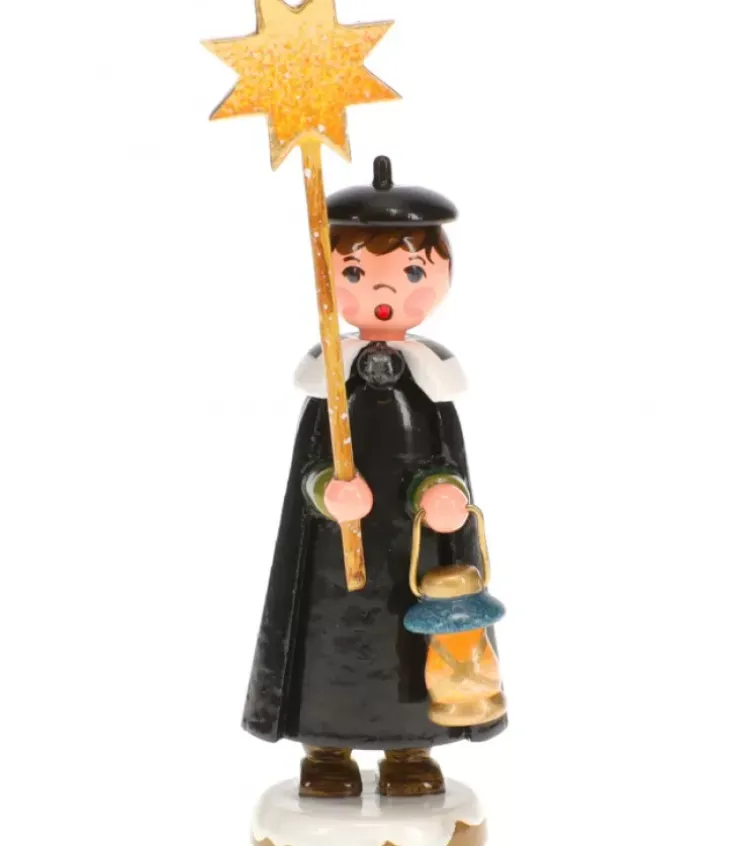 Hubrig, figurines pour enfant Village De Noël Miniature|Garcon Chanteur Avec Etoile - Village De Noël Miniature