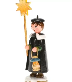 Hubrig, figurines pour enfant Village De Noël Miniature|Garcon Chanteur Avec Etoile - Village De Noël Miniature