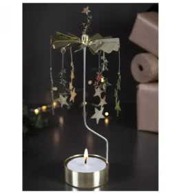 Pluto Produkter, déco de Noël Scandinave Bougeoirs Carrousels Photophore De Noël|Grand Bougeoir Carrousel Nuit Etoilee, 28 Cm