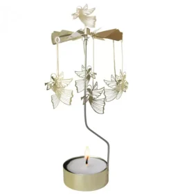 Pluto Produkter, déco de Noël Scandinave Bougeoirs Carrousels Photophore De Noël|Grand Carrousel De Noël Anges Dores Volants, 28 Cm