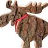 Waldfabrik, photophore en bois et étoile sapin de Noël Animaux En Bois|Grand Elan En Bois Avec Noeud Rouge 18 Cm