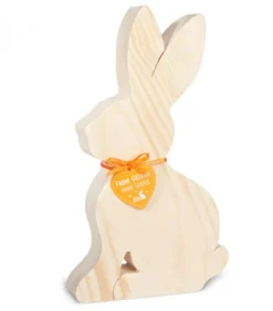 Waldfabrik, photophore en bois et étoile sapin de Noël Lapins En Bois De Paques|Grand Lapin En Bois Naturel, 25 Cm