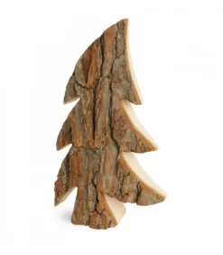 Waldfabrik, photophore en bois et étoile sapin de Noël Sapins En Bois|Grand Sapin En Bois, Forme Penchee, 40 Cm