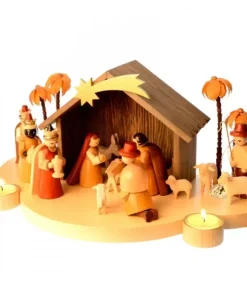Richard Glasser, Pyramides de Noël allemandes Crèche De Noël En Bois|Grande Crèche De Noël En Bois Avec Personnages
