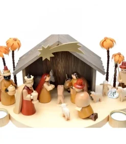 Richard Glasser, Pyramides de Noël allemandes Crèche De Noël En Bois|Grande Crèche De Noël En Bois Avec Personnages