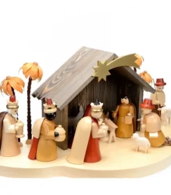 Richard Glasser, Pyramides de Noël allemandes Crèche De Noël En Bois|Grande Crèche De Noël En Bois Avec Personnages