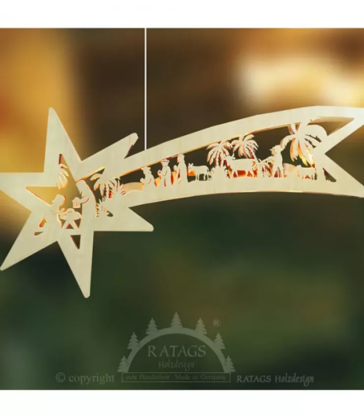 Ratags, décos de Noël lumineuses en bois Etoile Lumineuse|Grande Etoile Lumineuse En Bois A Suspendre