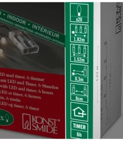 Konstsmide, guirlandes lumineuses de Noël Guirlande Lumineuse Intérieure À Led|Guirlande Led A Pile ,20 Diodes Rondes