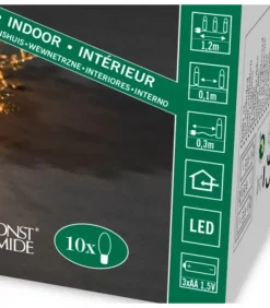 Konstsmide, guirlandes lumineuses de Noël Guirlande Lumineuse Intérieure À Led|Guirlande Lumineuse Décorative A Led, Flocons De Neige Metalliques Dores