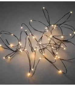 Konstsmide, guirlandes lumineuses de Noël Guirlande Lumineuse Intérieure À Led|Guirlande Lumineuse Led Effet Gouttes, 50 Diodes Ambrees, Fil Noir