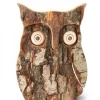 Waldfabrik, photophore en bois et étoile sapin de Noël Chouettes Et Hiboux En Bois|Hibou En Bois D'Ecorce, 10 Cm