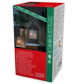 Konstsmide, guirlandes lumineuses de Noël Lanternes De Noël À Neige|Lanterne À Neige A Led Avec Père Noël Dans Son Traineau, 25 Cm