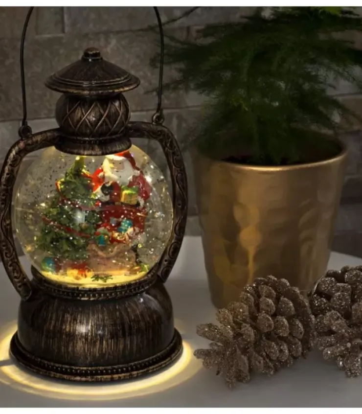 Konstsmide, guirlandes lumineuses de Noël Lanternes De Noël À Neige|Lanterne À Neige Boule A Led, Père Noël, 20 Cm