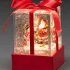 Konstsmide, guirlandes lumineuses de Noël Lanternes De Noël À Neige|Lanterne À Neige "Cadeau De Noël" Avec Père Noël & Bonhomme De Neige