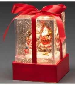Konstsmide, guirlandes lumineuses de Noël Lanternes De Noël À Neige|Lanterne À Neige "Cadeau De Noël" Avec Père Noël & Bonhomme De Neige