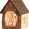 Waldfabrik, photophore en bois et étoile sapin de Noël Crèche De Noël Artisanale|Lanterne Crèche De Noël Avec Figurines Ciselees, 14 Cm