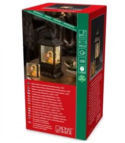 Konstsmide, guirlandes lumineuses de Noël Lanternes De Noël À Neige|Lanterne De Noël À Neige A Led Avec Père Noël Et Enfants, 22 Cm