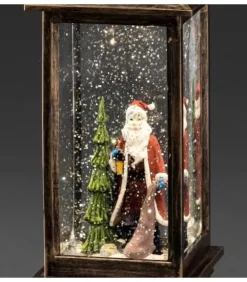 Konstsmide, guirlandes lumineuses de Noël Lanternes De Noël À Neige|Lanterne De Noël À Neige Avec Père Noël, 27 Cm
