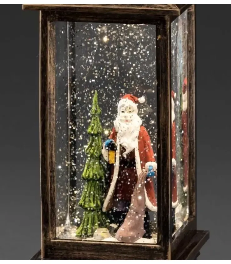 Konstsmide, guirlandes lumineuses de Noël Lanternes De Noël À Neige|Lanterne De Noël À Neige Avec Père Noël, 27 Cm