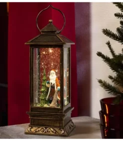 Konstsmide, guirlandes lumineuses de Noël Lanternes De Noël À Neige|Lanterne De Noël À Neige Avec Père Noël, 27 Cm
