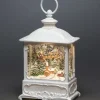 Konstsmide, guirlandes lumineuses de Noël Lanternes De Noël À Neige|Lanterne De Noël Blanche, Père Noël Volant Au-Dessus D'Un Village