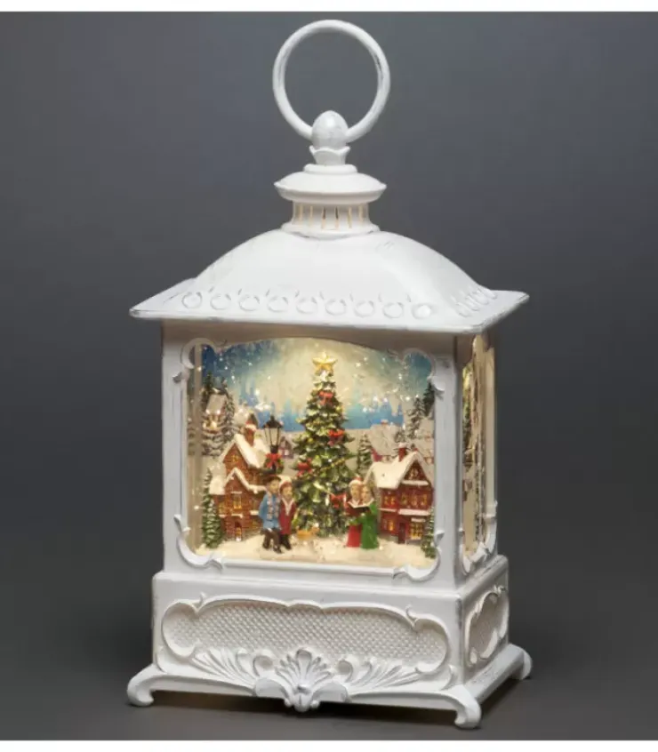 Konstsmide, guirlandes lumineuses de Noël Lanternes De Noël À Neige|Lanterne De Noël Blanche, Village De Noël Avec Sapin