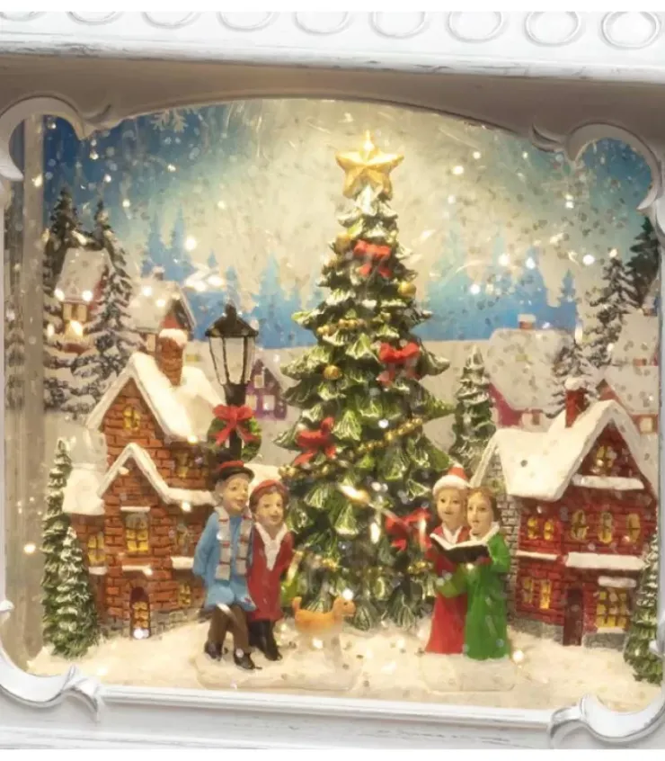 Konstsmide, guirlandes lumineuses de Noël Lanternes De Noël À Neige|Lanterne De Noël Blanche, Village De Noël Avec Sapin