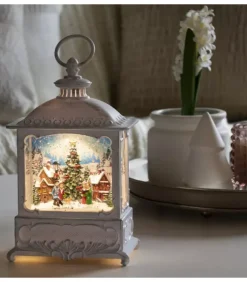 Konstsmide, guirlandes lumineuses de Noël Lanternes De Noël À Neige|Lanterne De Noël Blanche, Village De Noël Avec Sapin