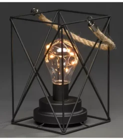 Konstsmide, guirlandes lumineuses de Noël Guirlande Lumineuse Intérieure À Led|Lanterne Lumineuse A Led En Metal, Carree, 19 Cm