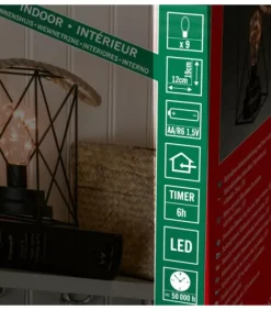 Konstsmide, guirlandes lumineuses de Noël Guirlande Lumineuse Intérieure À Led|Lanterne Lumineuse A Led En Metal, Carree, 19 Cm