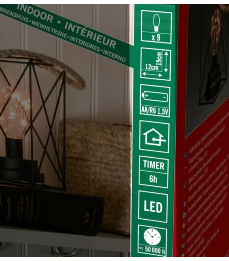 Konstsmide, guirlandes lumineuses de Noël Guirlande Lumineuse Intérieure À Led|Lanterne Lumineuse A Led En Metal, Carree, 19 Cm