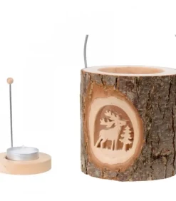 Waldfabrik, photophore en bois et étoile sapin de Noël Photophore Bois|Lanterne Photophore En Bois, Cerf En Foret
