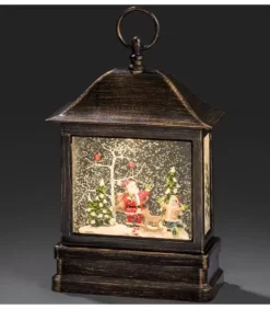 Konstsmide, guirlandes lumineuses de Noël Lanternes De Noël À Neige|Lanterne Père Noël Sous LÀ Neige Avec Enfant, 25 Cm