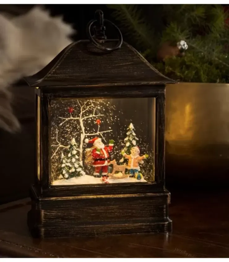 Konstsmide, guirlandes lumineuses de Noël Lanternes De Noël À Neige|Lanterne Père Noël Sous LÀ Neige Avec Enfant, 25 Cm