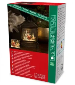 Konstsmide, guirlandes lumineuses de Noël Lanternes De Noël À Neige|Lanterne Père Noël Sous LÀ Neige Avec Enfant, 25 Cm