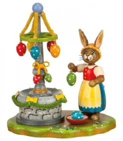 Hubrig, figurines pour enfant Lapins En Bois De Paques|Lapin De Paques En Bois Et Fontaine A Oeufs De Paques