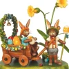 Hubrig, figurines pour enfant Lapins En Bois De Paques|Lapin De Paques En Bois Et Charrette A Oeufs