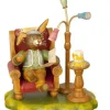 Hubrig, figurines pour enfant Lapins En Bois De Paques|Lapin De Paques En Bois Grand-Père Dans Un Fauteuil