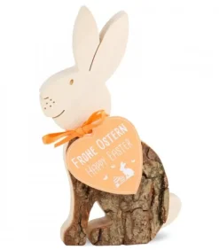 Waldfabrik, photophore en bois et étoile sapin de Noël Lapins En Bois De Paques|Lapin En Bois Assis, 11 Cm