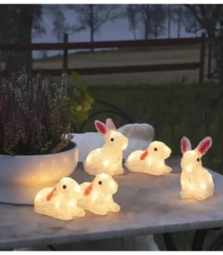 Konstsmide, guirlandes lumineuses de Noël Oiseaux Lumineux Et Animaux Lumineux|Lapins Lumineux 14 Cm En Acrylique, 40 Diodes Blanc Chaud