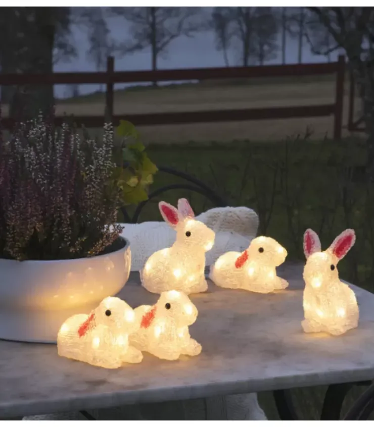 Konstsmide, guirlandes lumineuses de Noël Oiseaux Lumineux Et Animaux Lumineux|Lapins Lumineux 14 Cm En Acrylique, 40 Diodes Blanc Chaud