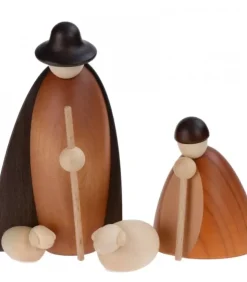 Köhler, Père Noël en bois Personnages De Crèche De Noël|Les Bergers Et Les Moutons, 12 Cm